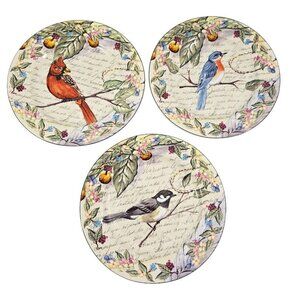 American Atelier At Home Morning Song Bird Salad Luncheon Plates – Set of 3